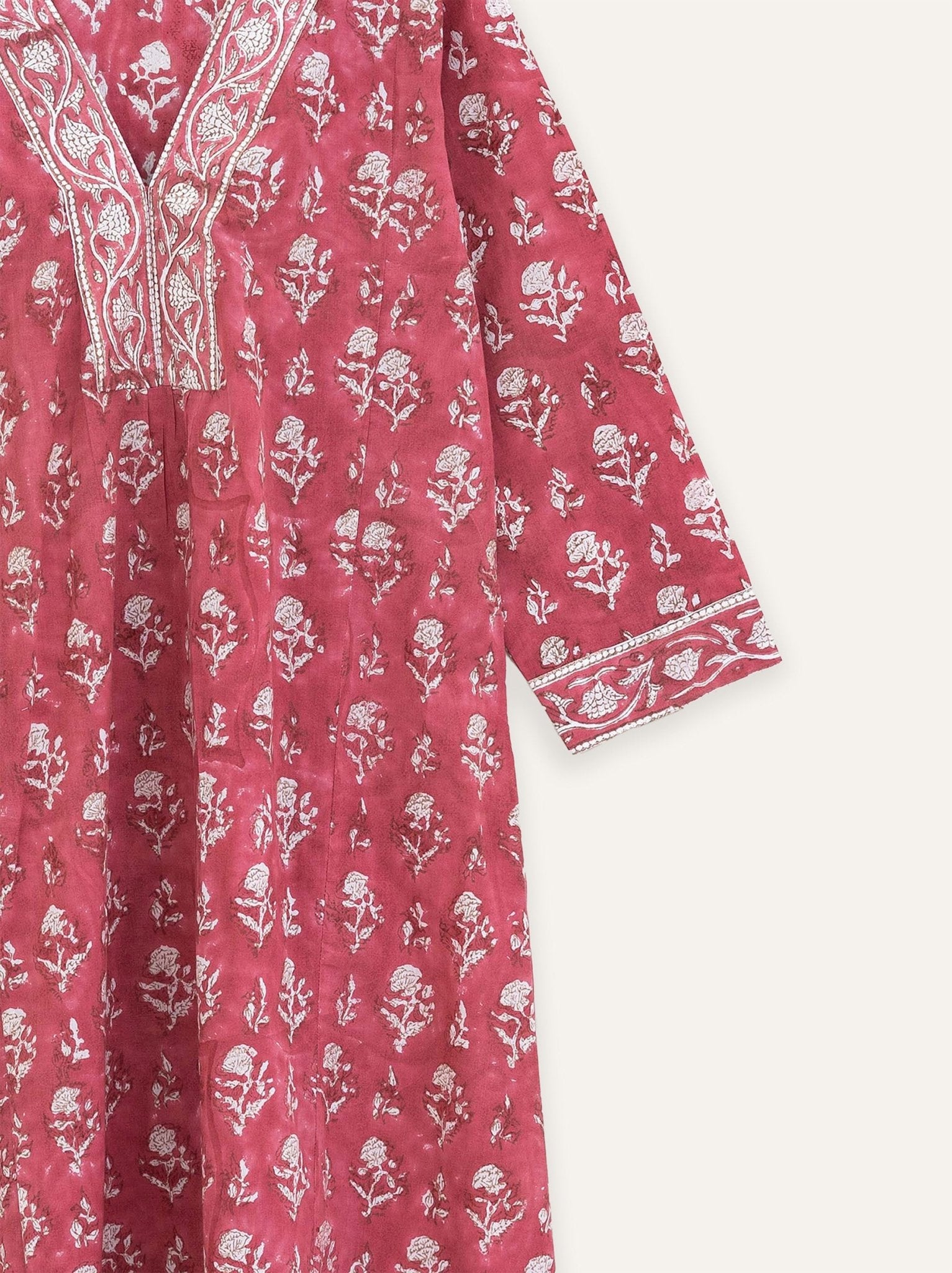 Athika Cotton Block Printed A - Line Kurta - AINA