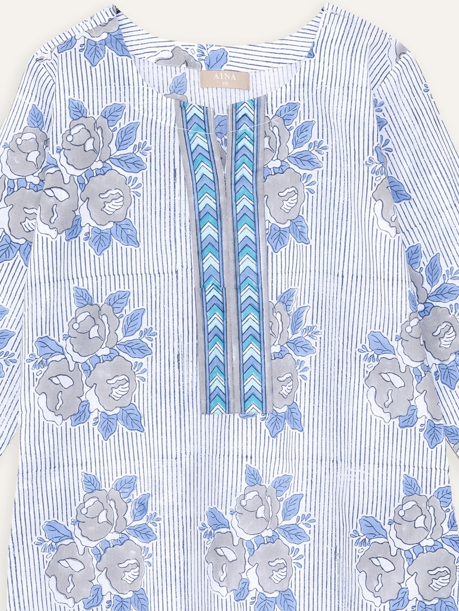 Bhumi Cotton Block Printed Straight Kurta - AINA