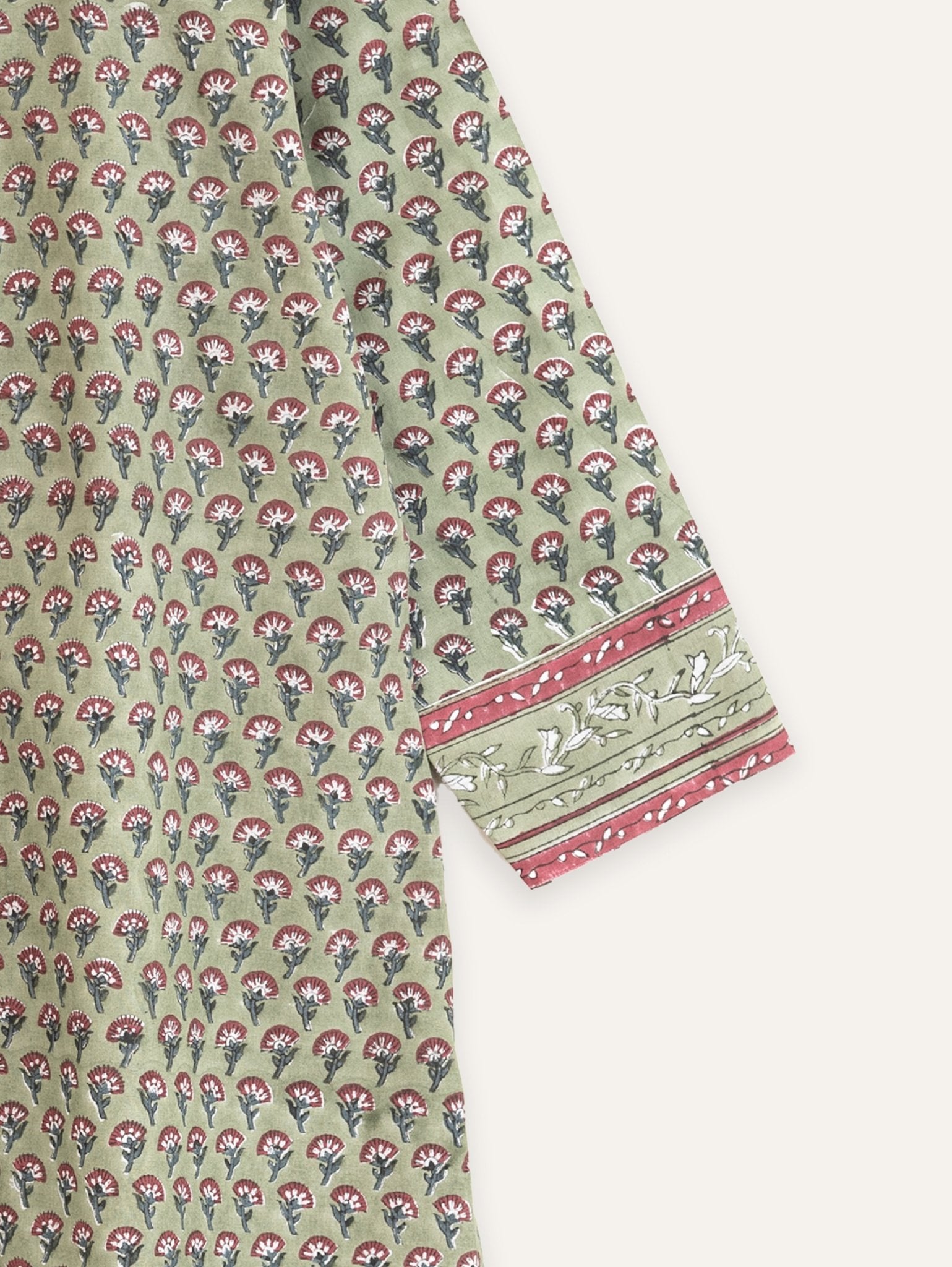 Chaahat Cotton Block Printed Straight Kurta - AINA