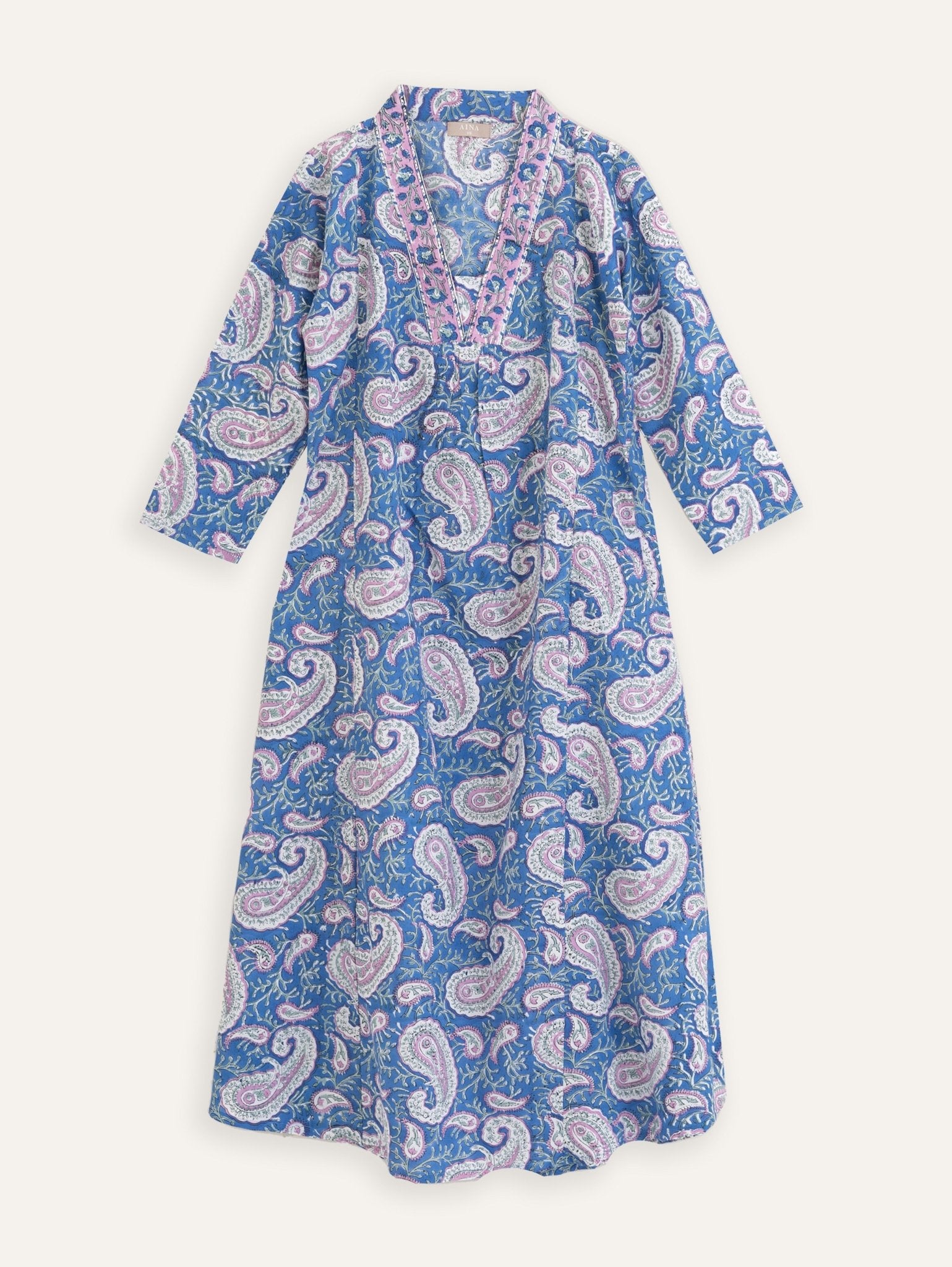 Deepa Cotton Block Printed A Line Kurta - AINA