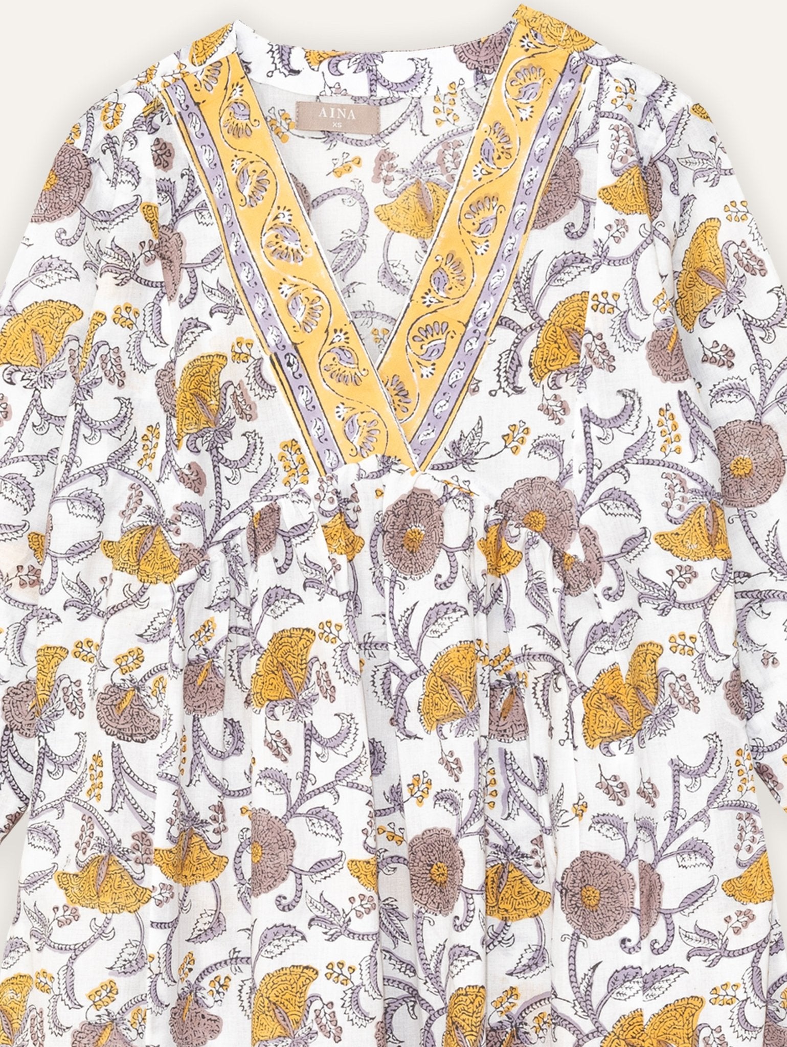 Jennath Cotton Block Printed A - Line Kurta - AINA