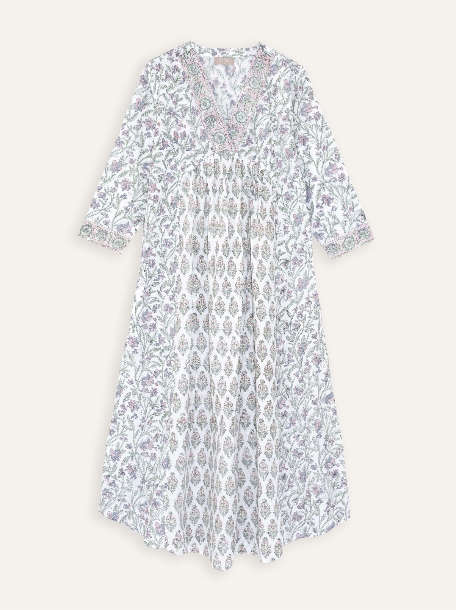 Maya Cotton Block Printed A - Line Kurta - AINA