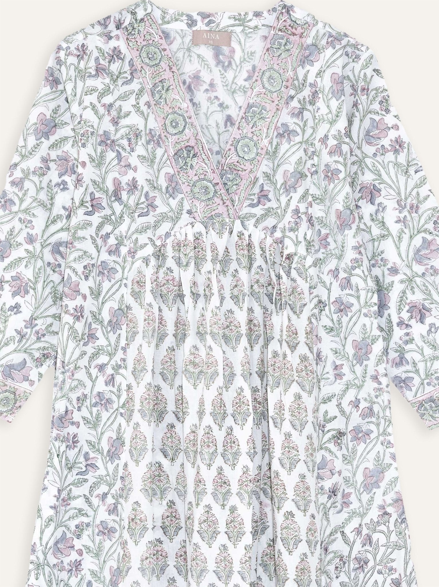 Maya Cotton Block Printed A - Line Kurta - AINA