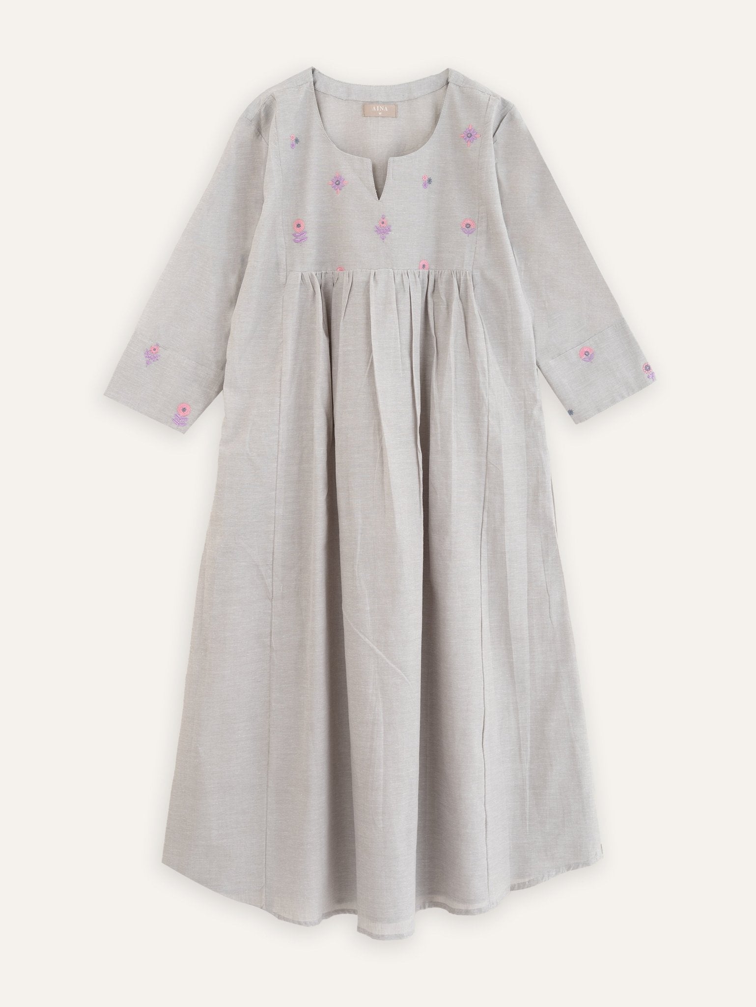 Mishka Cotton Embroidered A - Line Kurta - AINA