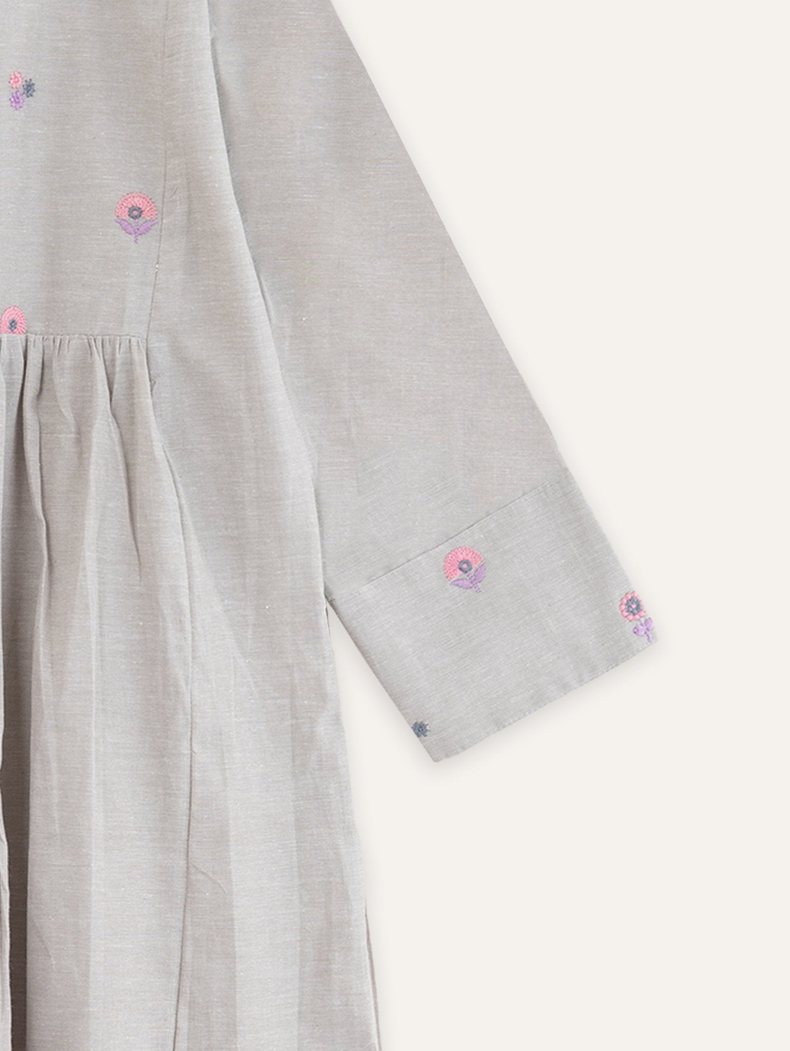 Mishka Cotton Embroidered A - Line Kurta - AINA