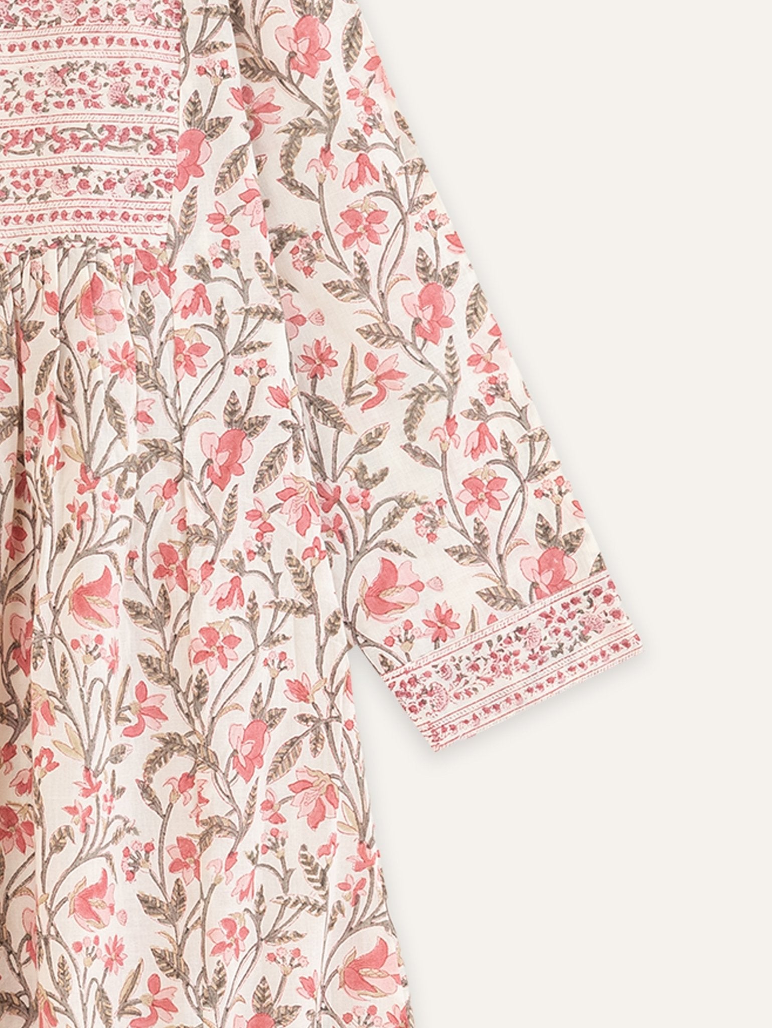 Parina Cotton Block Printed A - Line Kurta - AINA