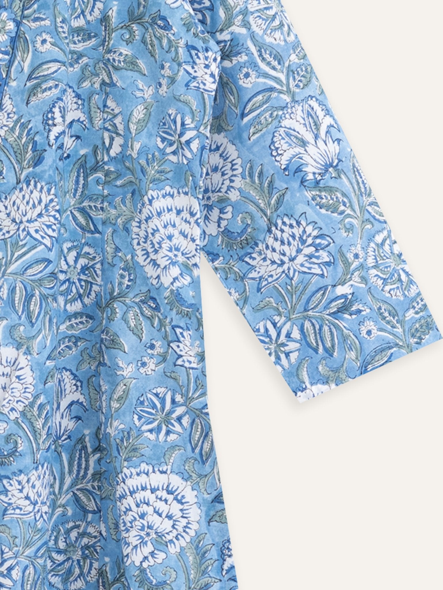 Ria Cotton Block Printed A Line Kurta - AINA