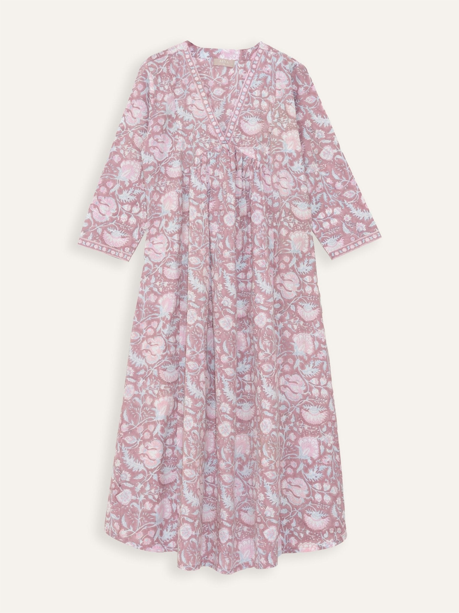 Rinsha Cotton Block Printed A - Line Suit Set - AINA