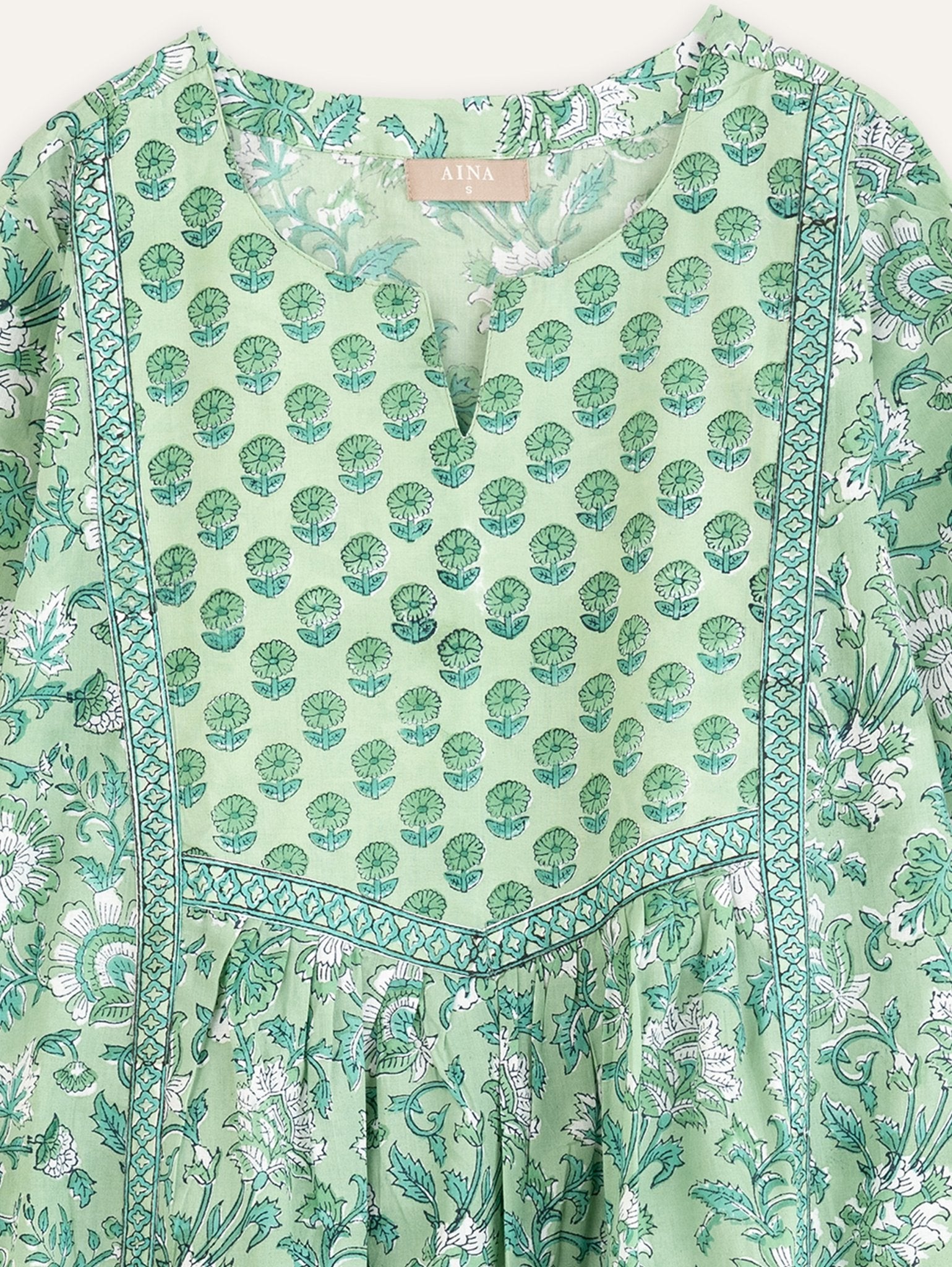 Snehika Cotton Block Printed A - Line Kurta - AINA