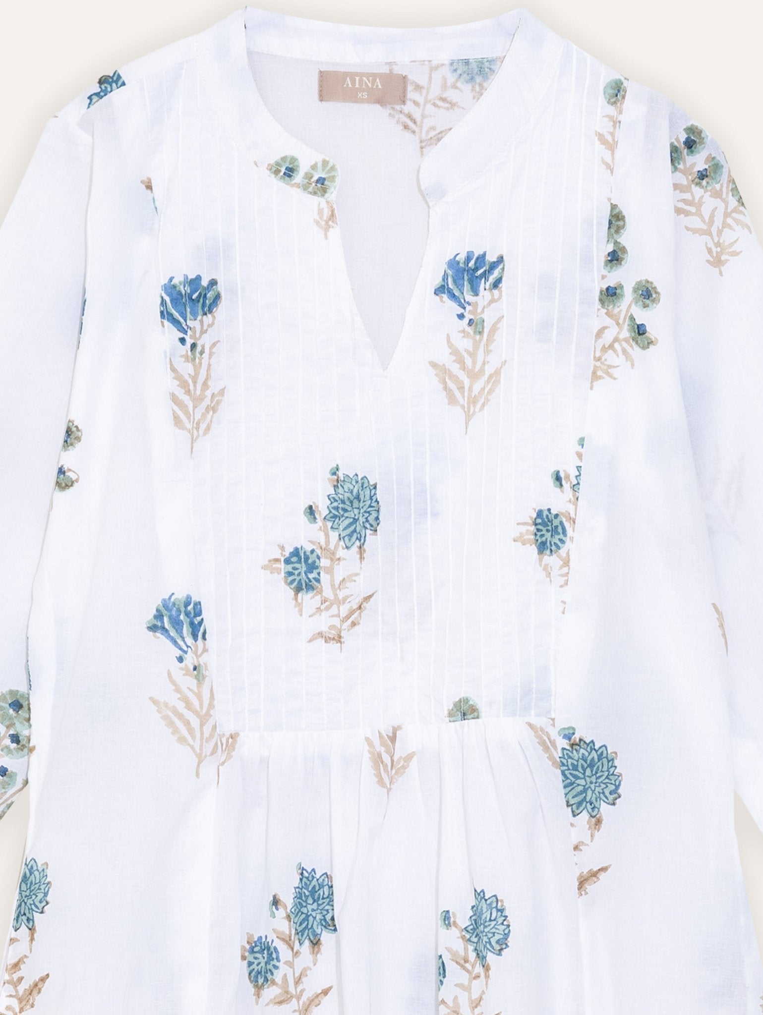 Stella Cotton Block Printed A - Line Kurta - AINA