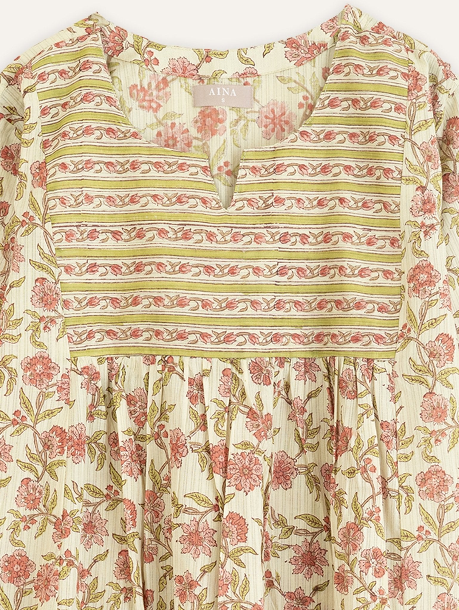 Tarika Cotton Block Printed A - Line Kurta - AINA